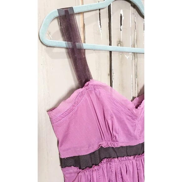 LOFT Sz 8 Mauve / Brown I Raw Edge Tissue Dress - Picture 3 of 6